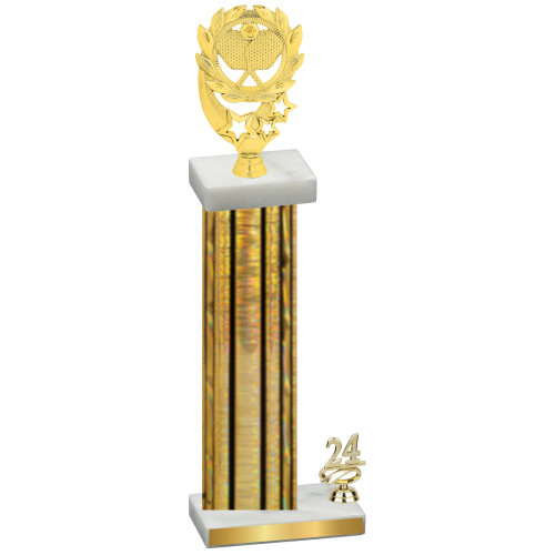 Accented Single Gold Glacier Year Pickleball Trophy