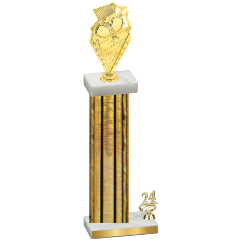 Accented Single Gold Glacier Year Pickleball Trophy