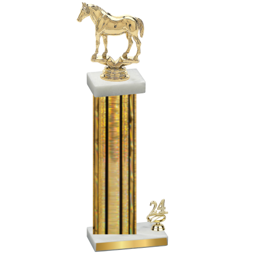 Accented Single Gold Glacier Year Horses Trophy