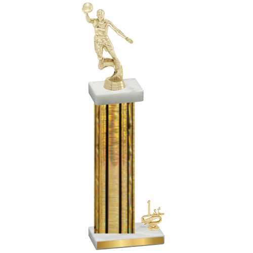 Accented Single Gold Glacier First Place Basketball Trophy