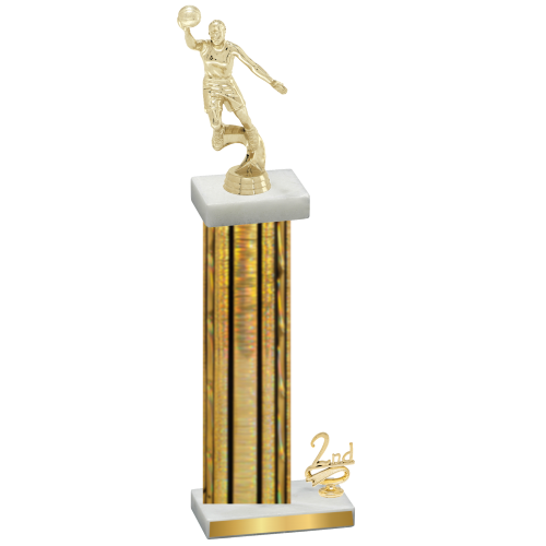 Accented Single Gold Glacier Second Place Basketball Trophy