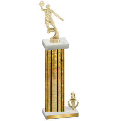 Accented Single Gold Glacier Victory Basketball Trophy