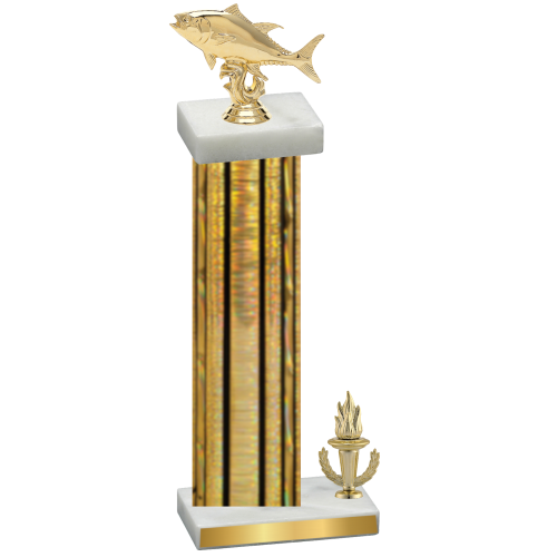 Accented Single Gold Glacier Victory Fishing Trophy