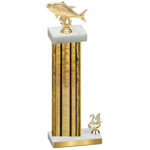 Accented Single Gold Glacier Year Fishing Trophy