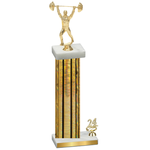 Accented Single Gold Glacier Year Weights Trophy