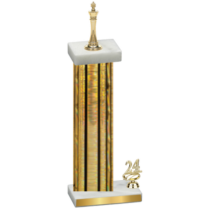 Accented Single Gold Glacier Year Chess Trophy