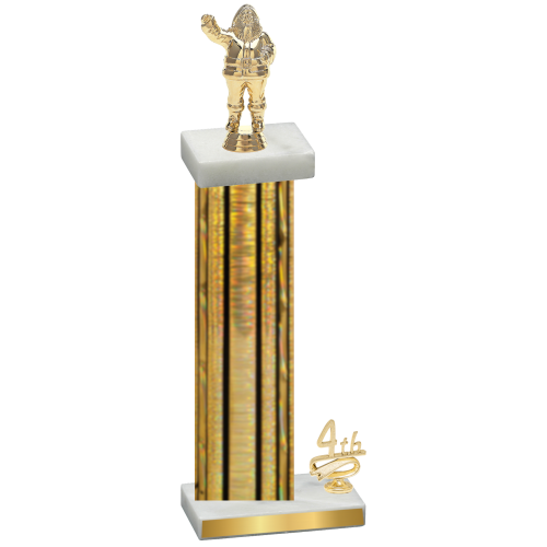 Accented Single Gold Glacier Fourth Place Holiday Trophy