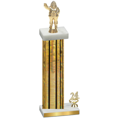 Accented Single Gold Glacier Year Holiday Trophy
