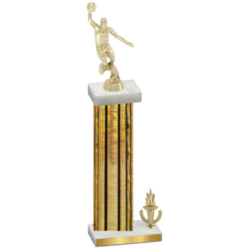 Accented Single Gold Glacier Victory Basketball Trophy