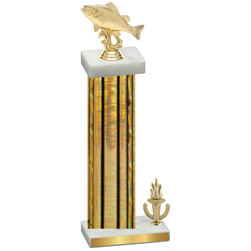 Accented Single Gold Glacier Victory Fishing Trophy