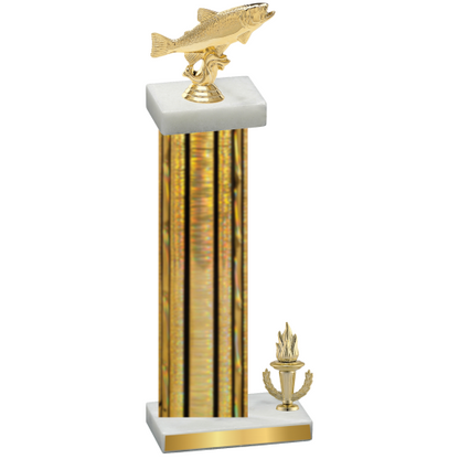 Accented Single Gold Glacier Victory Fishing Trophy