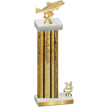 Accented Single Gold Glacier Year Fishing Trophy