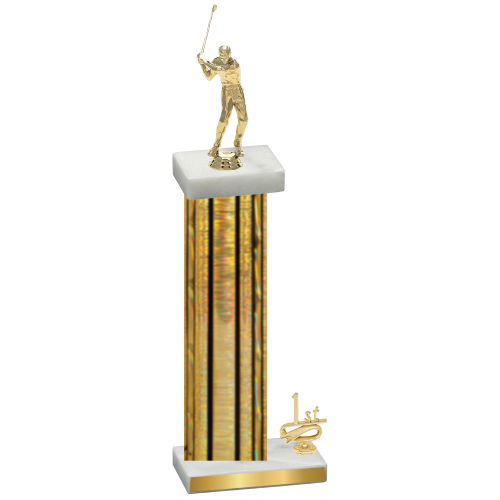 Accented Single Gold Glacier First Place Golf Trophy