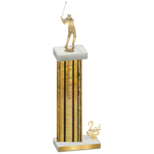 Accented Single Gold Glacier Second Place Golf Trophy