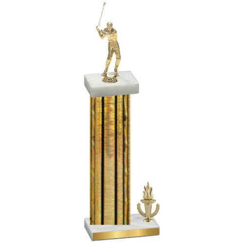 Accented Single Gold Glacier Victory Golf Trophy