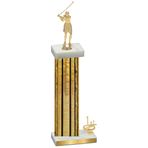 Accented Single Gold Glacier First Place Golf Trophy