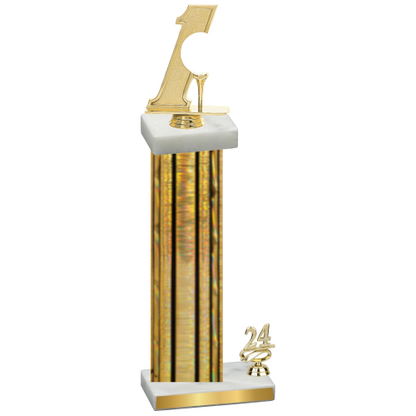 Accented Single Gold Glacier Year Golf Trophy