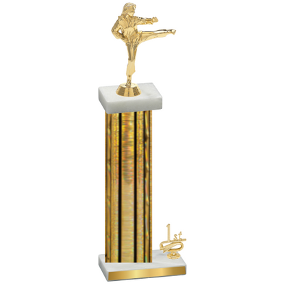 Accented Single Gold Glacier First Place Karate Trophy