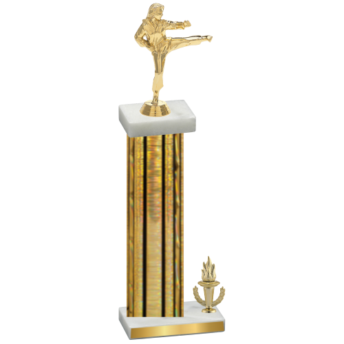 Accented Single Gold Glacier Victory Karate Trophy