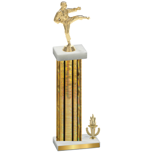 Accented Single Gold Glacier Victory Karate Trophy