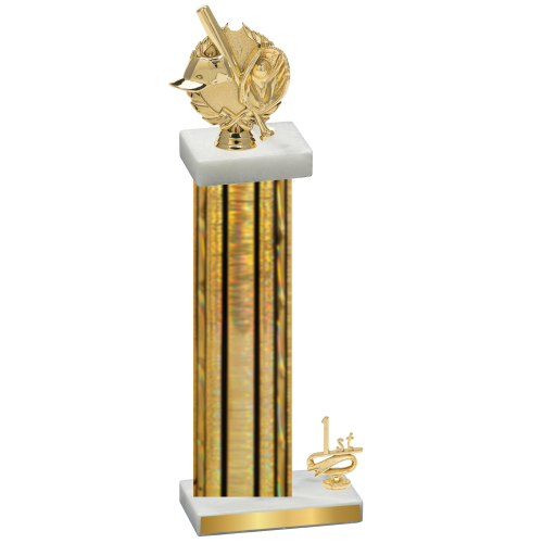 Accented Single Gold Glacier First Place Baseball Trophy