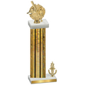 Accented Single Gold Glacier Victory Baseball Trophy