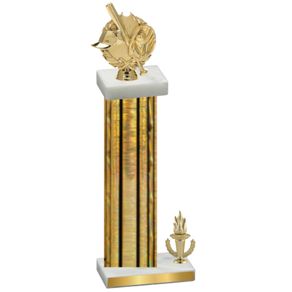 Accented Single Gold Glacier Victory Baseball Trophy