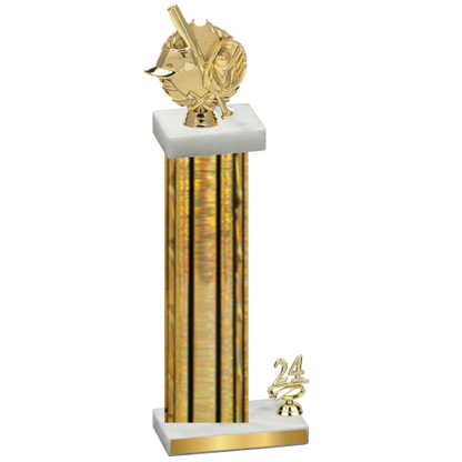 Accented Single Gold Glacier Year Baseball Trophy