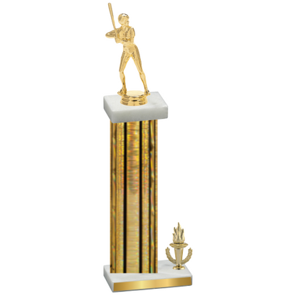 Accented Single Gold Glacier Victory Softball Trophy