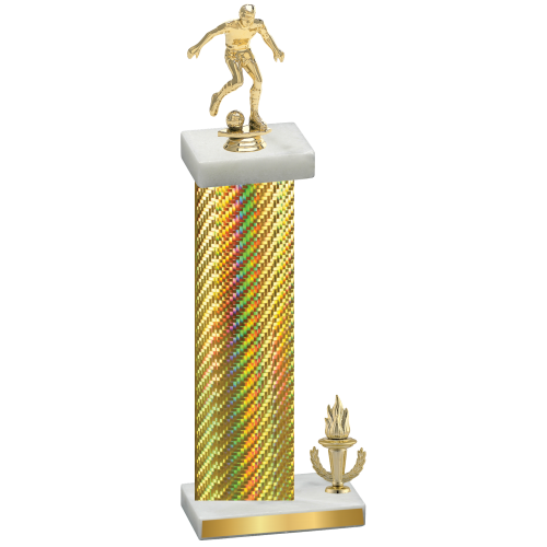 Accented Single Gold Carbon Fiber Victory Soccer Trophy