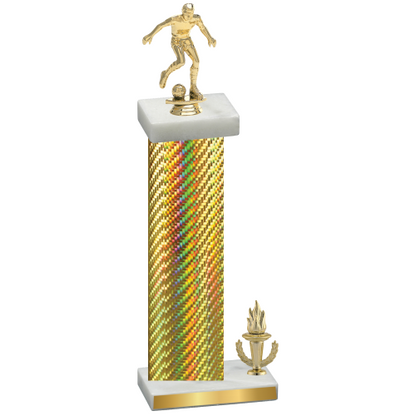 Accented Single Gold Carbon Fiber Victory Soccer Trophy