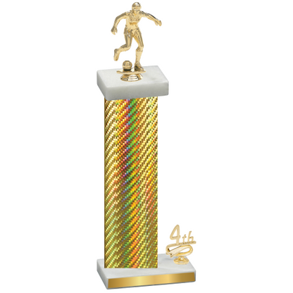 Accented Single Gold Carbon Fiber Fourth Place Soccer Trophy