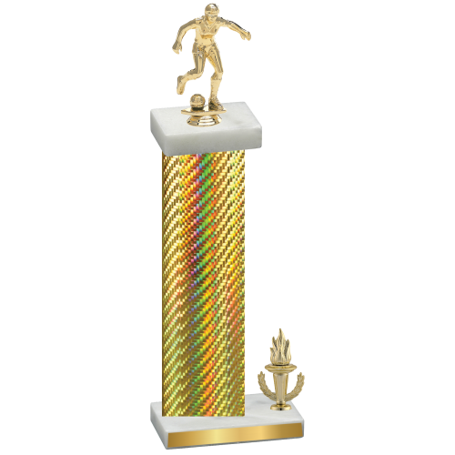 Accented Single Gold Carbon Fiber Victory Soccer Trophy