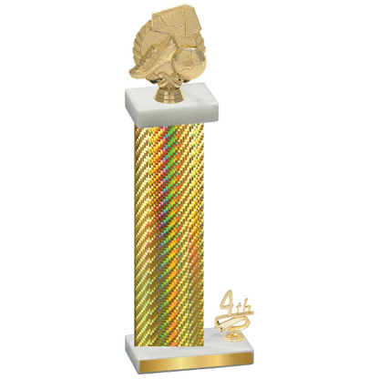 Accented Single Gold Carbon Fiber Fourth Place Soccer Trophy