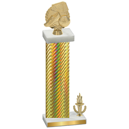 Accented Single Gold Carbon Fiber Victory Soccer Trophy