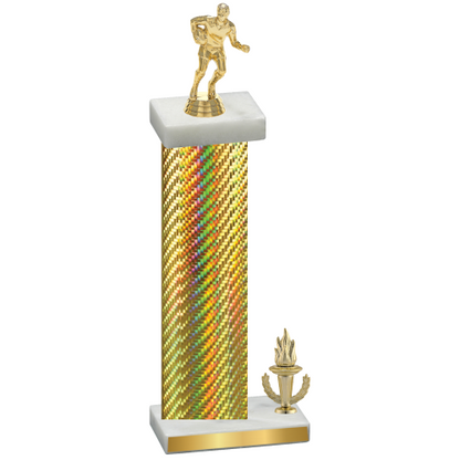 Accented Single Gold Carbon Fiber Victory Rugby Trophy