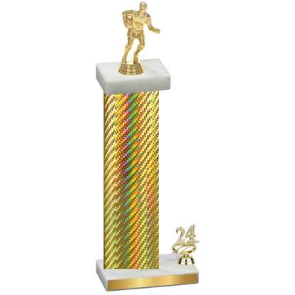 Accented Single Gold Carbon Fiber Year Rugby Trophy