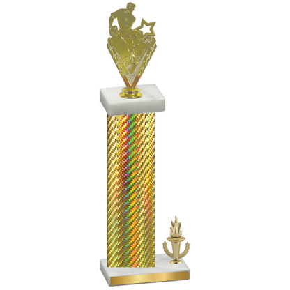 Accented Single Gold Carbon Fiber Victory Rugby Trophy