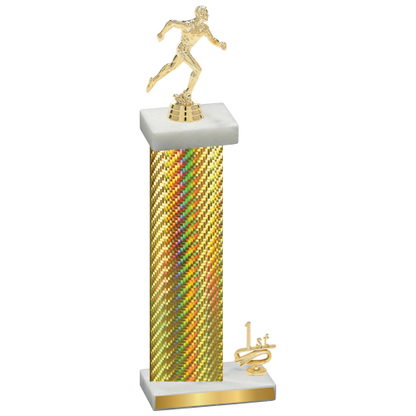 Accented Single Gold Carbon Fiber First Place Running Trophy