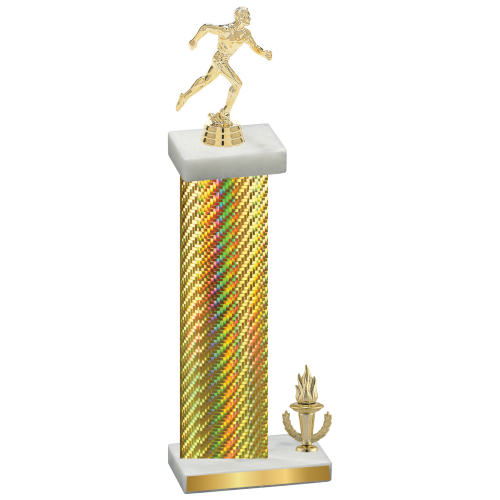 Accented Single Gold Carbon Fiber Victory Running Trophy