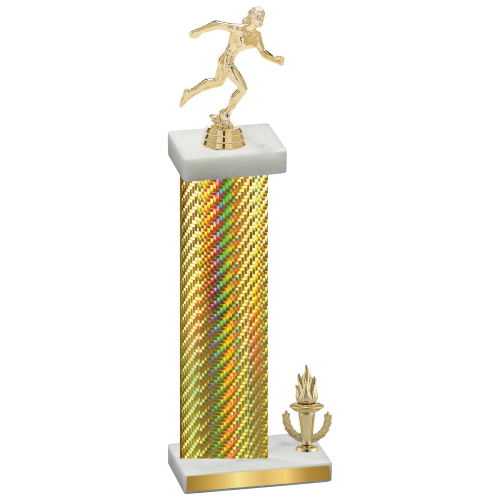 Accented Single Gold Carbon Fiber Victory Running Trophy