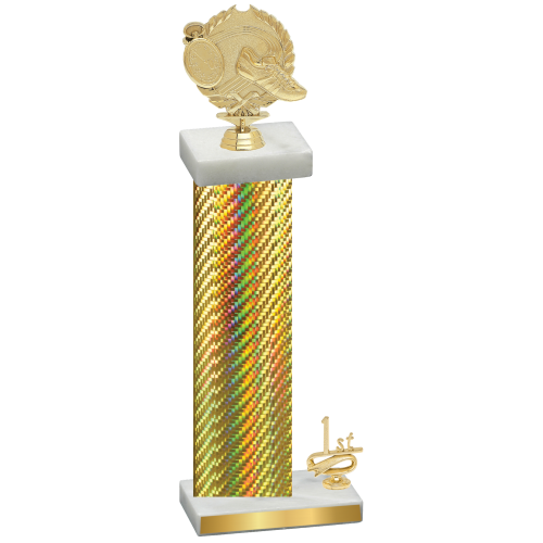 Accented Single Gold Carbon Fiber First Place Running Trophy