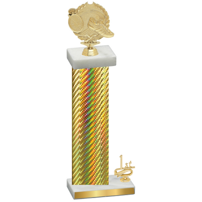 Accented Single Gold Carbon Fiber First Place Running Trophy