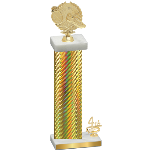 Accented Single Gold Carbon Fiber Fourth Place Running Trophy