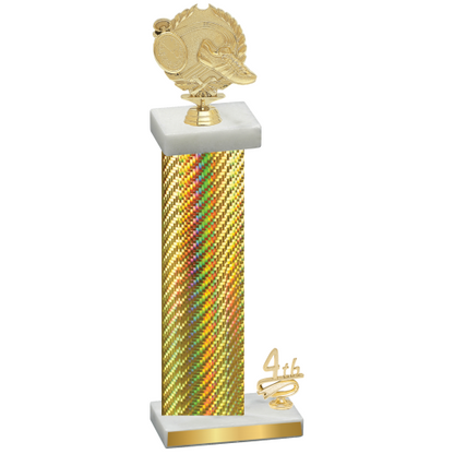 Accented Single Gold Carbon Fiber Fourth Place Running Trophy