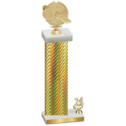 Accented Single Gold Carbon Fiber Year Running Trophy