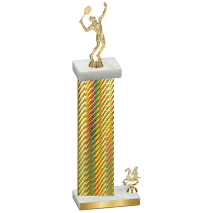 Accented Single Gold Carbon Fiber Year Tennis Trophy