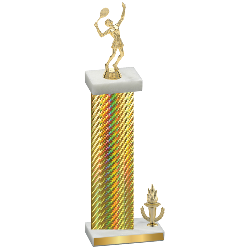 Accented Single Gold Carbon Fiber Victory Tennis Trophy