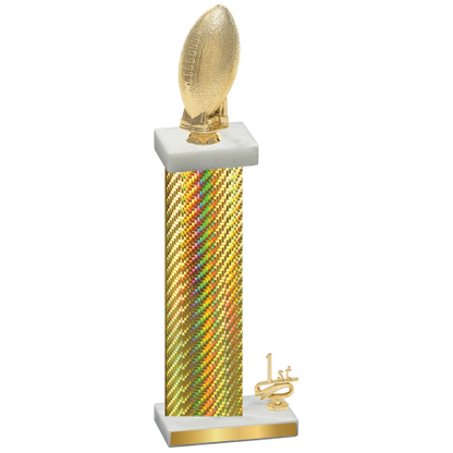 Accented Single Gold Carbon Fiber First Place Football Trophy