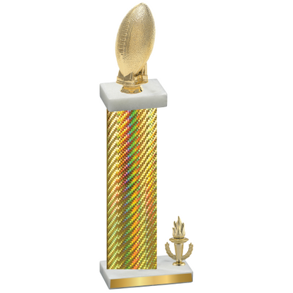 Accented Single Gold Carbon Fiber Victory Football Trophy